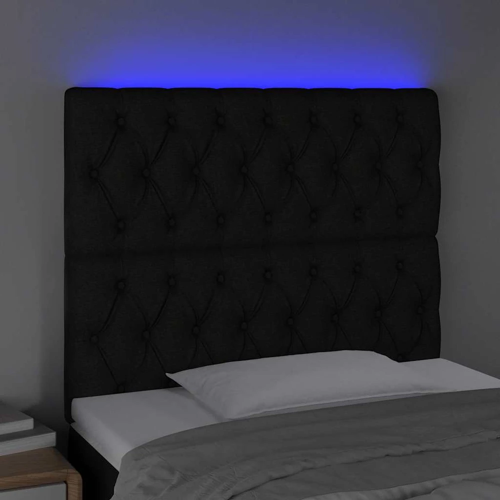 Galvūgalis su LED, juodos spalvos, 100x7x118/128cm, audinys