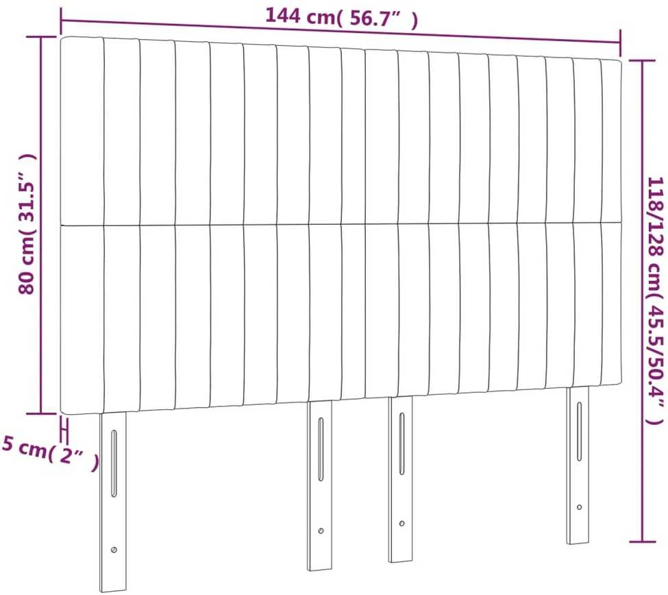 Galvūgalis su LED, juodos spalvos, 144x5x118/128cm, audinys
