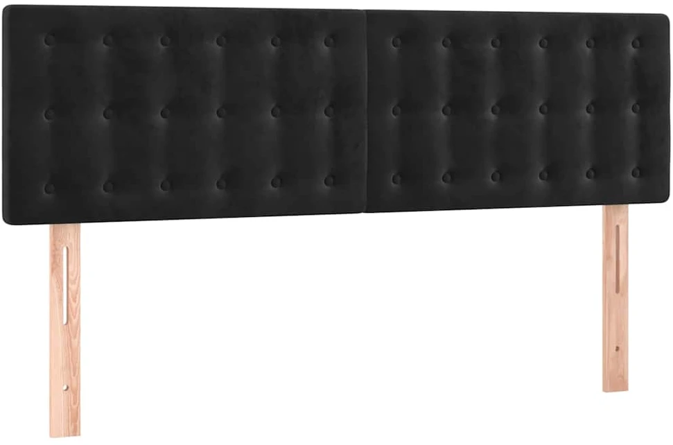 Galvūgalis su LED, juodos spalvos, 144x5x78/88cm, aksomas