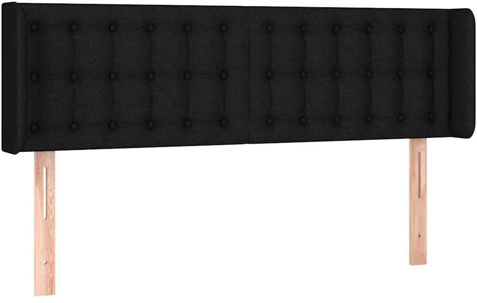 Galvūgalis su LED, juodos spalvos, 147x16x78/88cm, audinys