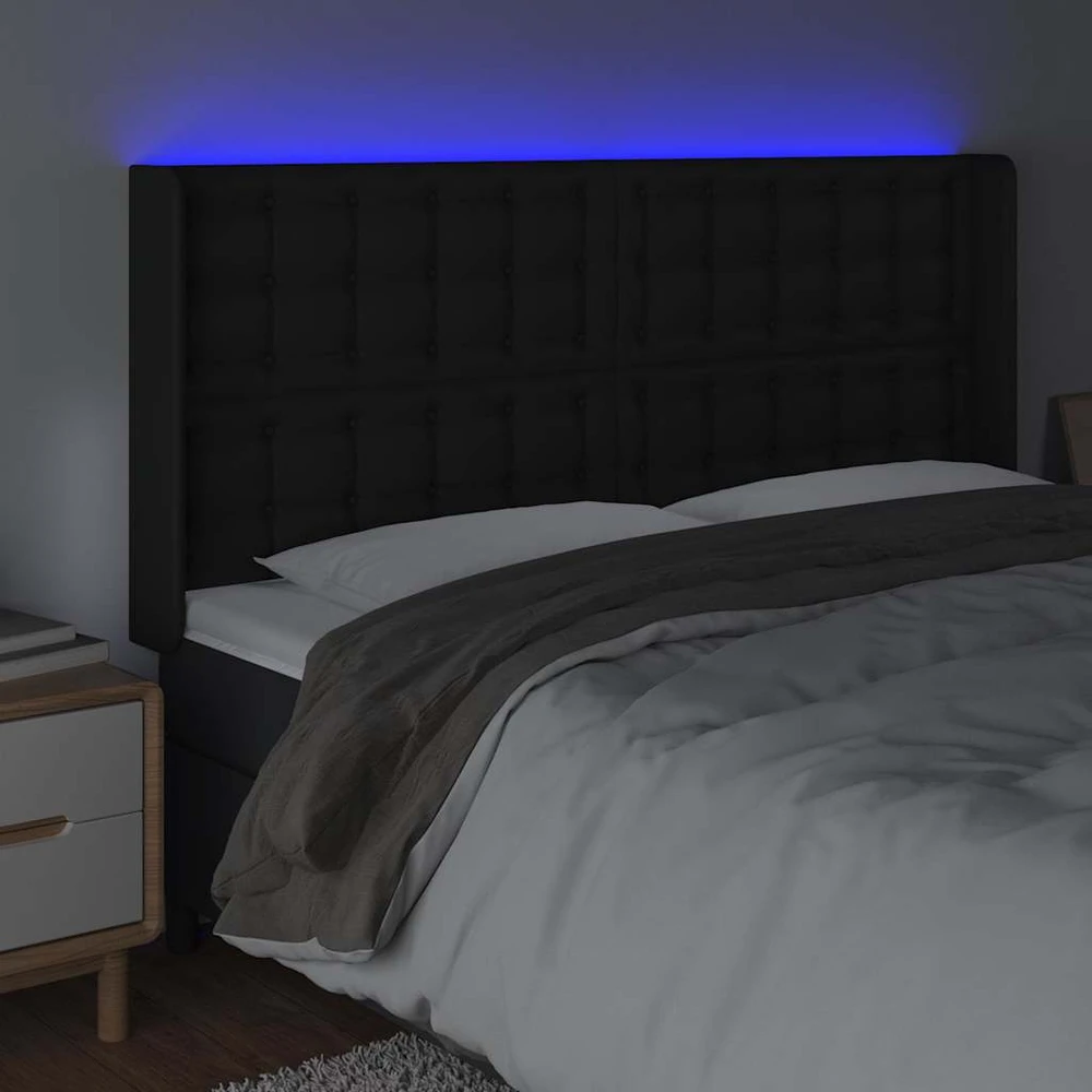 Galvūgalis su LED, juodos spalvos, 163x16x118/128 cm