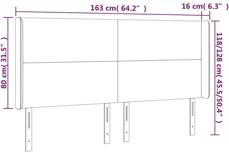 Galvūgalis su LED, juodos spalvos, 163x16x118/128 cm