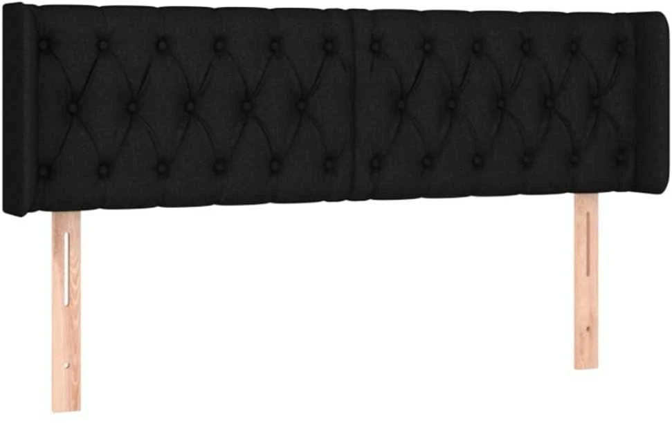 Galvūgalis su LED, juodos spalvos, 163x16x78/88cm, audinys