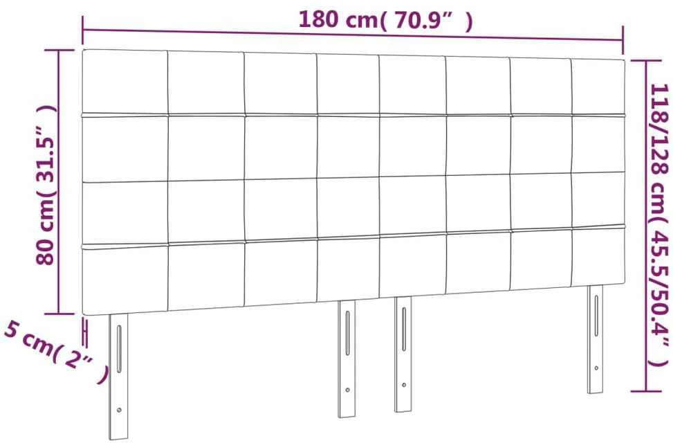 Galvūgalis su LED, juodos spalvos, 180x5x118/128cm, audinys