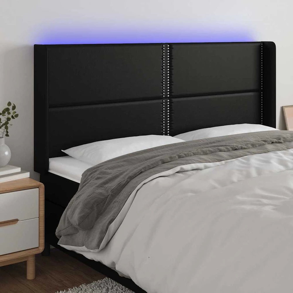 Galvūgalis su LED, juodos spalvos, 183x16x118/128 cm