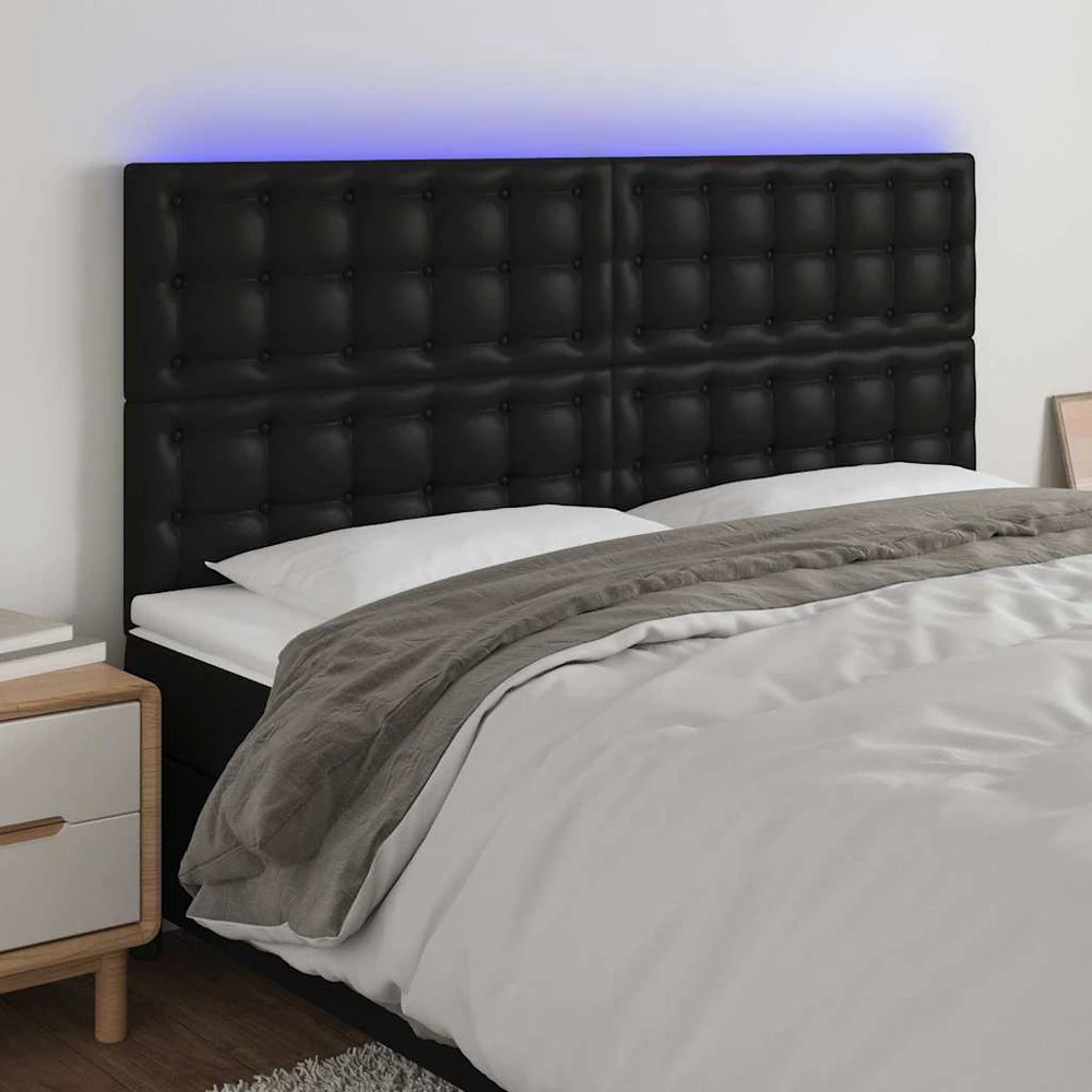 Galvūgalis su LED, juodos spalvos, 200x5x118/128 cm