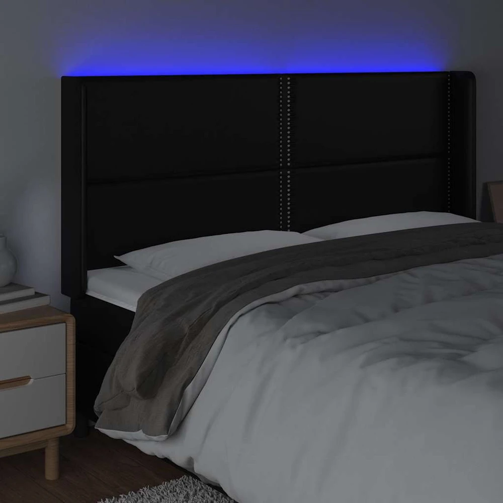 Galvūgalis su LED, juodos spalvos, 203x16x118/128 cm