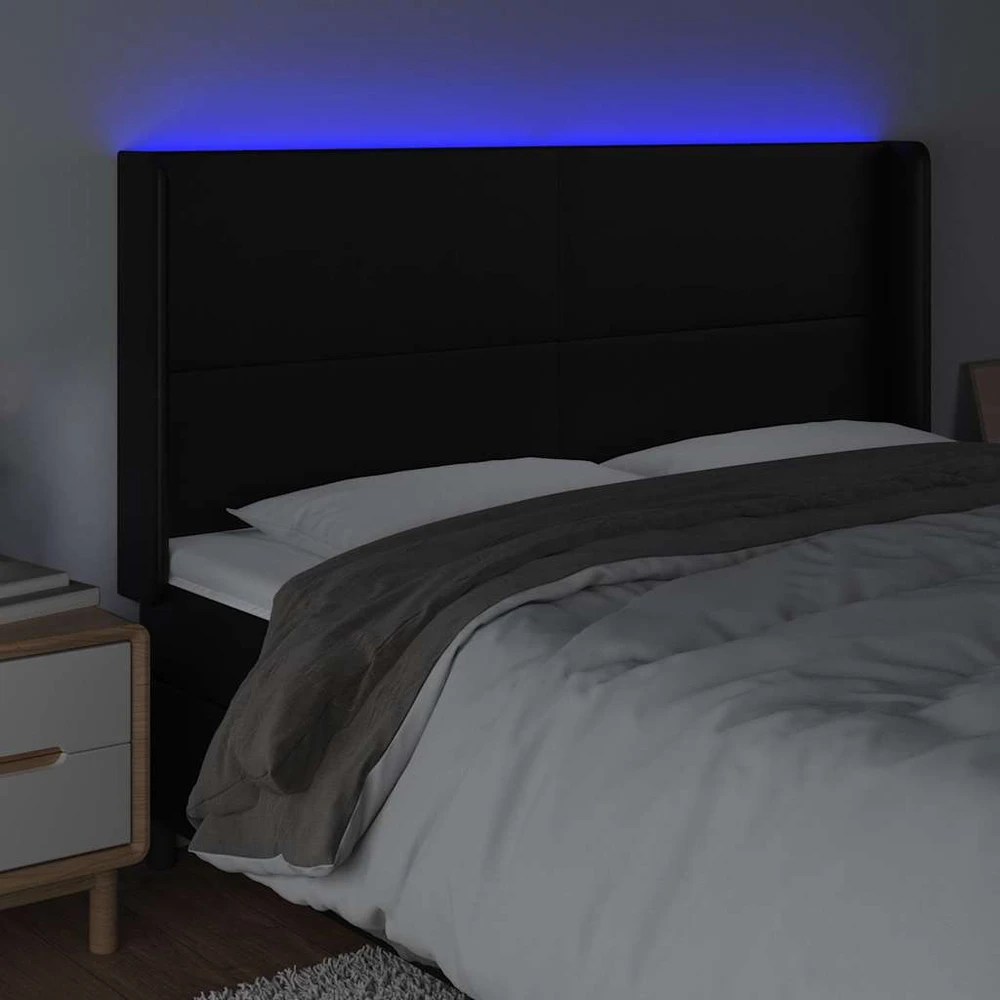 Galvūgalis su LED, juodos spalvos, 203x16x118/128 cm