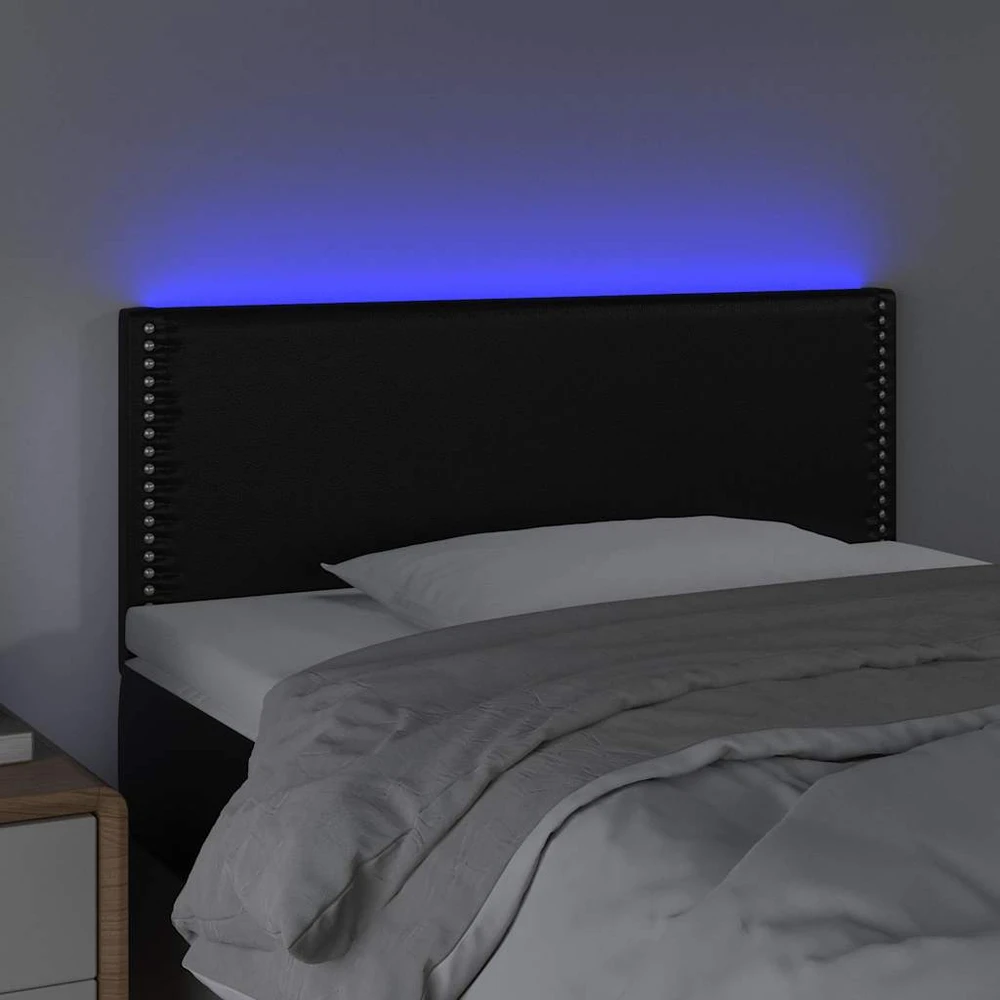 Galvūgalis su LED, juodos spalvos, 80x5x78/88cm, dirbtinė oda