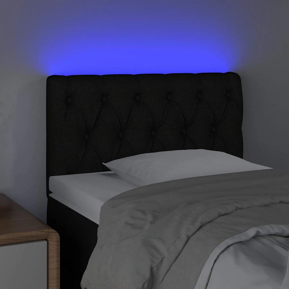 Galvūgalis su LED, juodos spalvos, 80x7x78/88cm, audinys