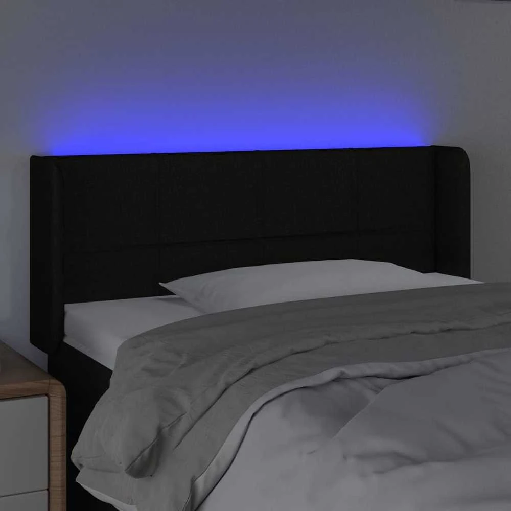 Galvūgalis su LED, juodos spalvos, 83x16x78/88cm, audinys