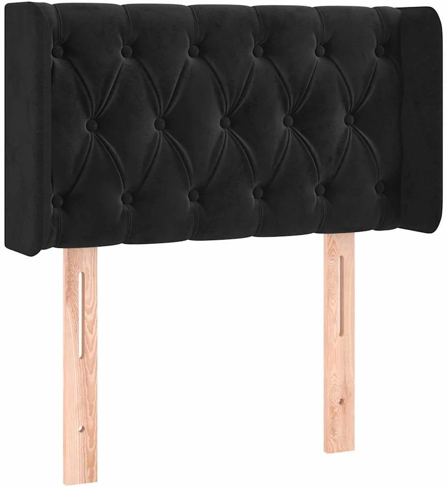 Galvūgalis su LED, juodos spalvos, 83x16x78/88cm, aksomas