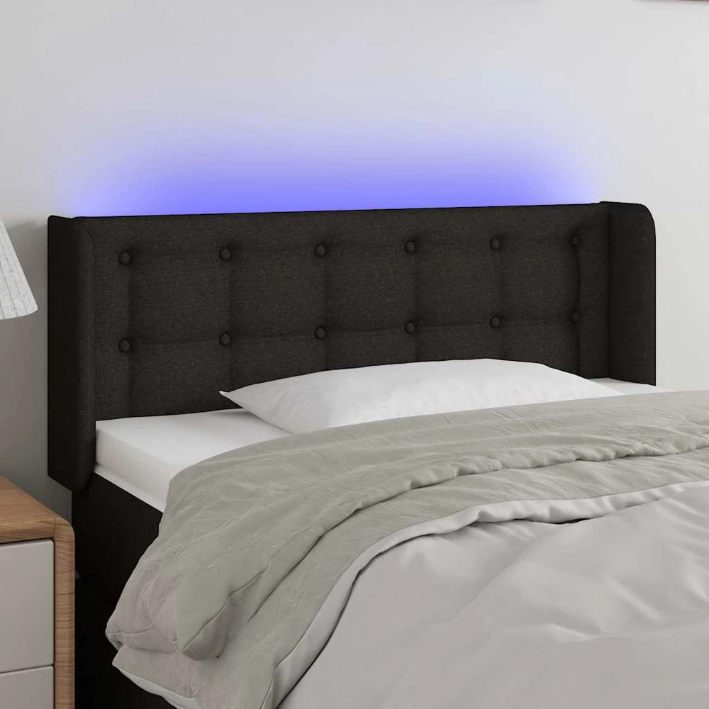 Galvūgalis su LED, juodos spalvos, 83x16x78/88cm, audinys