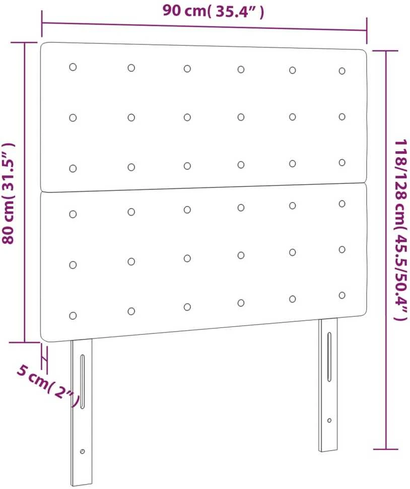 Galvūgalis su LED, juodos spalvos, 90x5x118/128cm, audinys