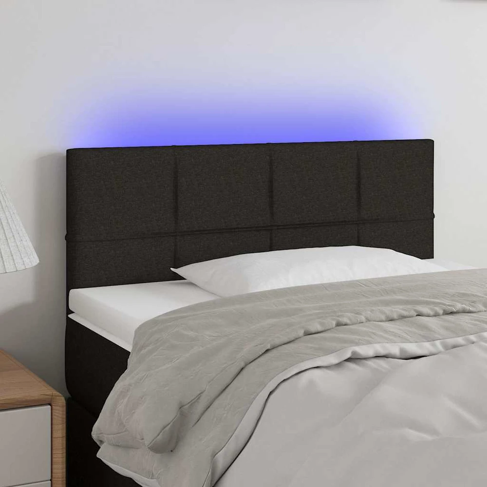 Galvūgalis su LED, juodos spalvos, 90x5x78/88cm, audinys