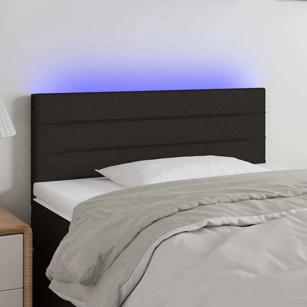 Galvūgalis su LED, juodos spalvos, 90x5x78/88cm, audinys
