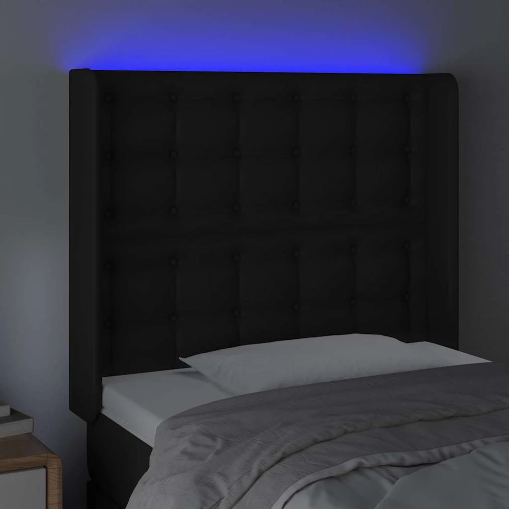 Galvūgalis su LED, juodos spalvos, 93x16x118/128 cm