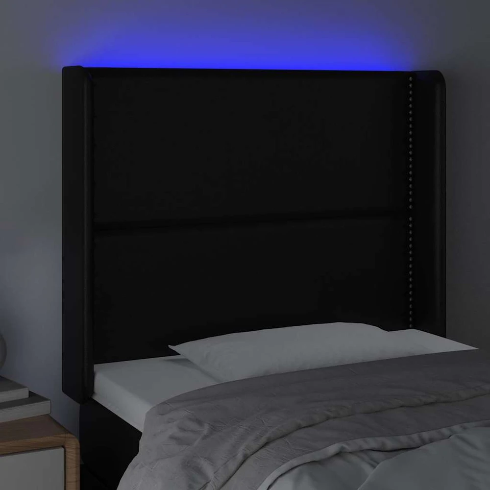Galvūgalis su LED, juodos spalvos, 93x16x118/128 cm