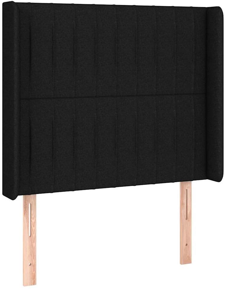 Galvūgalis su LED, juodos spalvos, 93x16x118/128cm, audinys