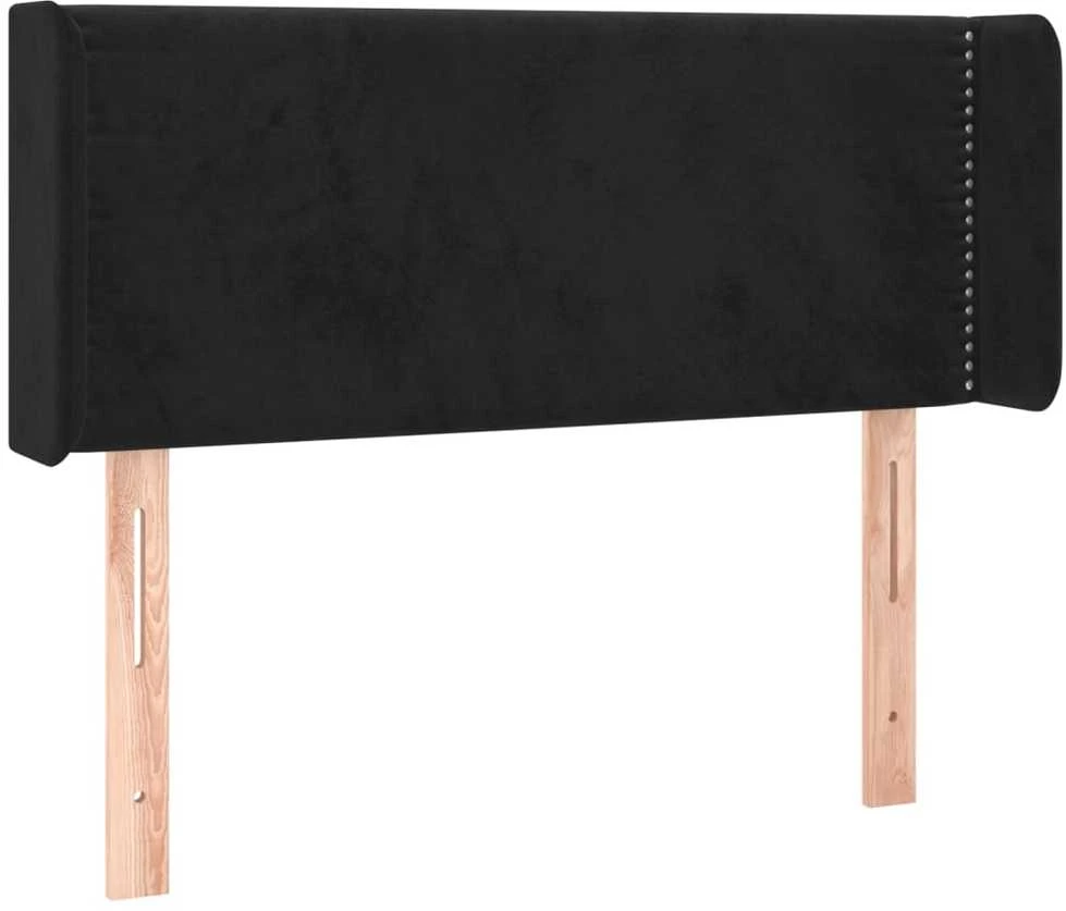 Galvūgalis su LED, juodos spalvos, 93x16x78/88cm, aksomas