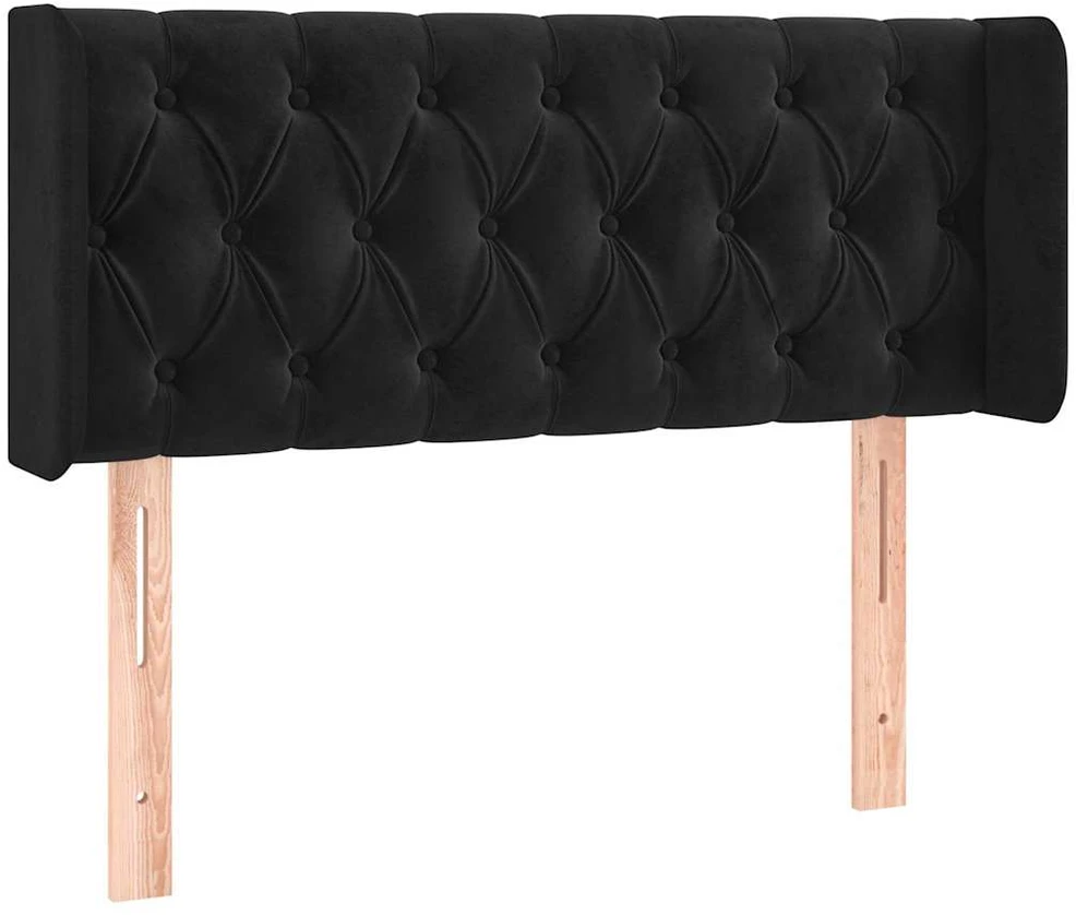 Galvūgalis su LED, juodos spalvos, 93x16x78/88cm, aksomas