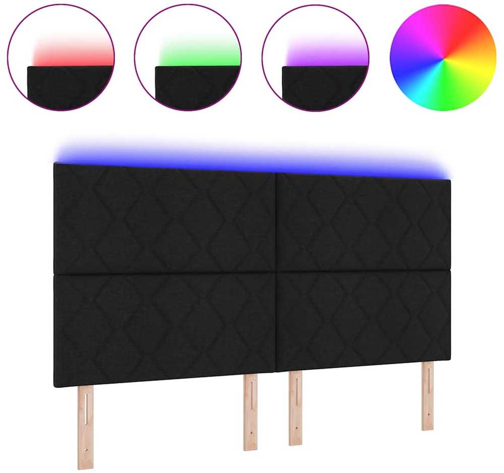 LED galvūgalis Juodas 180 cm audinys