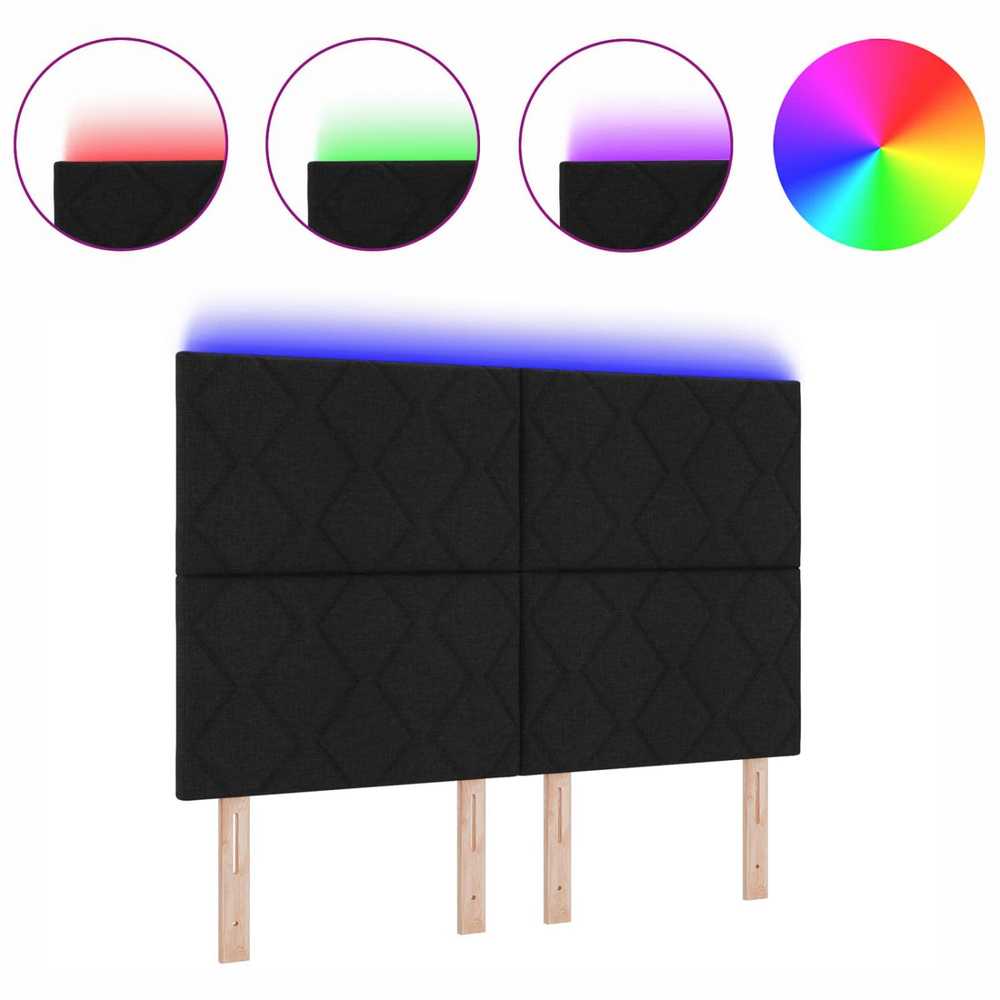 LED galvūgalis Juodas 144 cm audinys