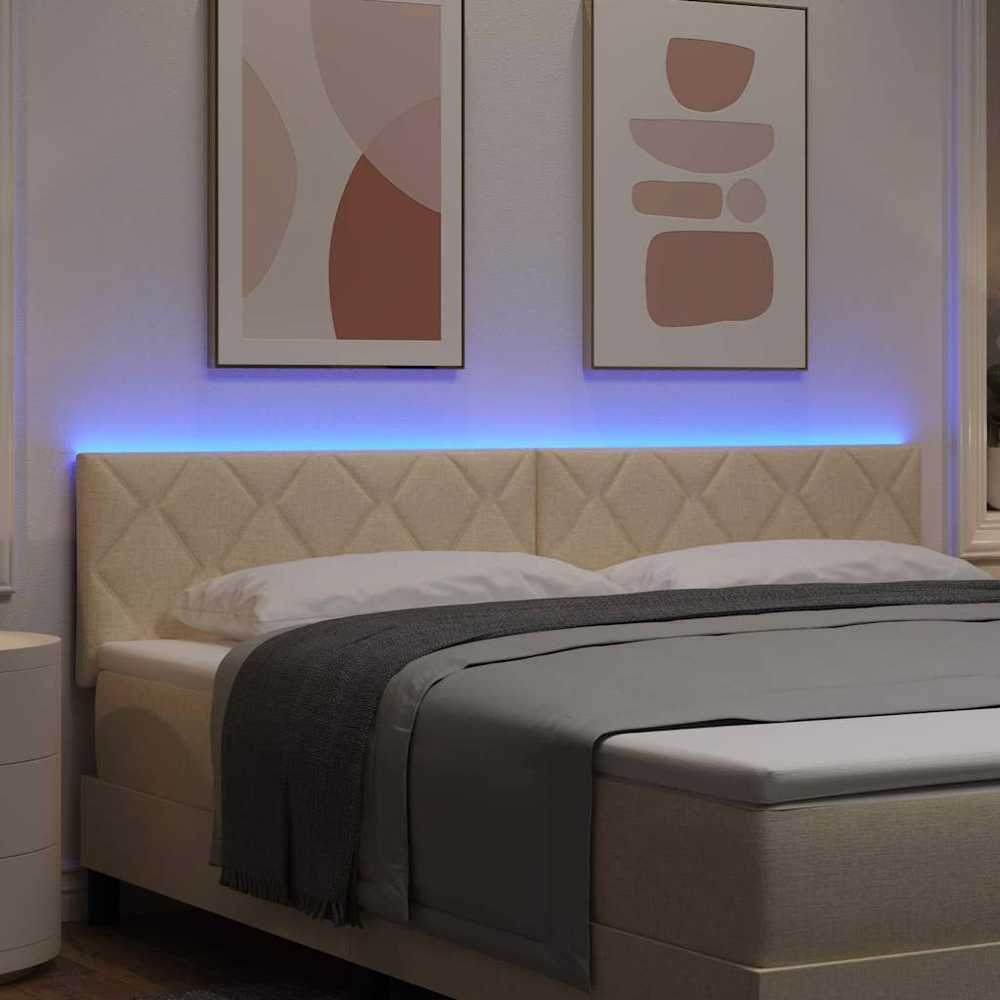 LED galvūgalis Kreminė 180 cm audinys