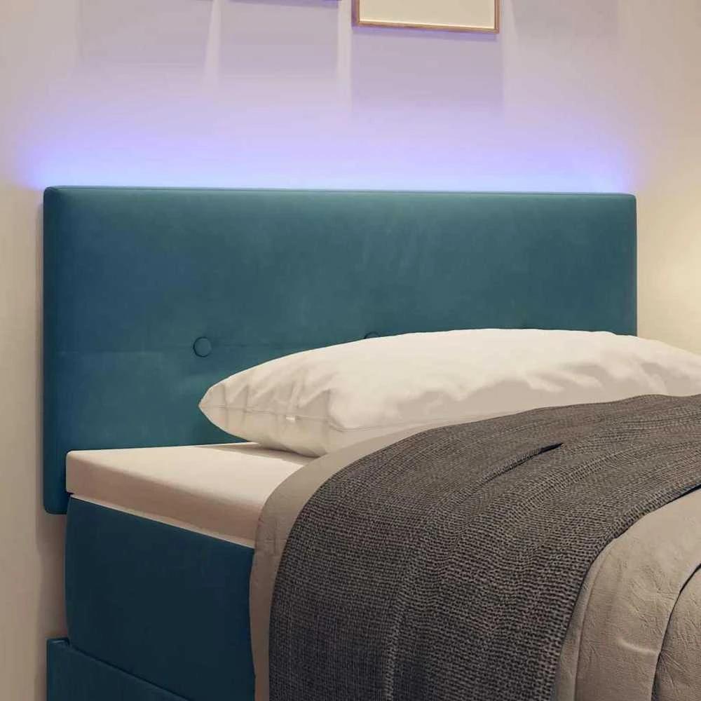 LED galvūgalis su LED juostelėmis Mėlyna 90 cm Aksomas