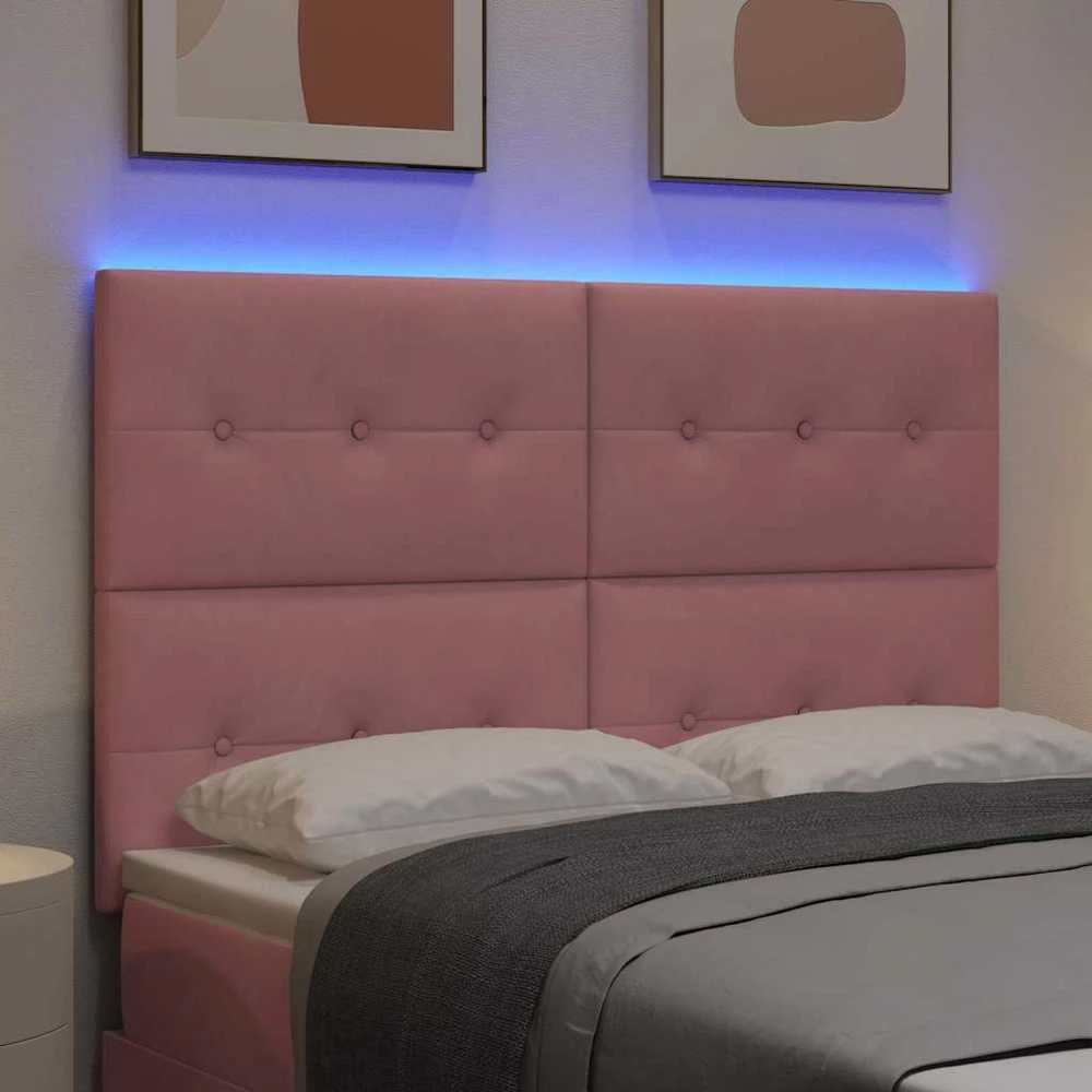 LED galvūgalis su LED juostelėmis Rožinė 160 cm Aksomas