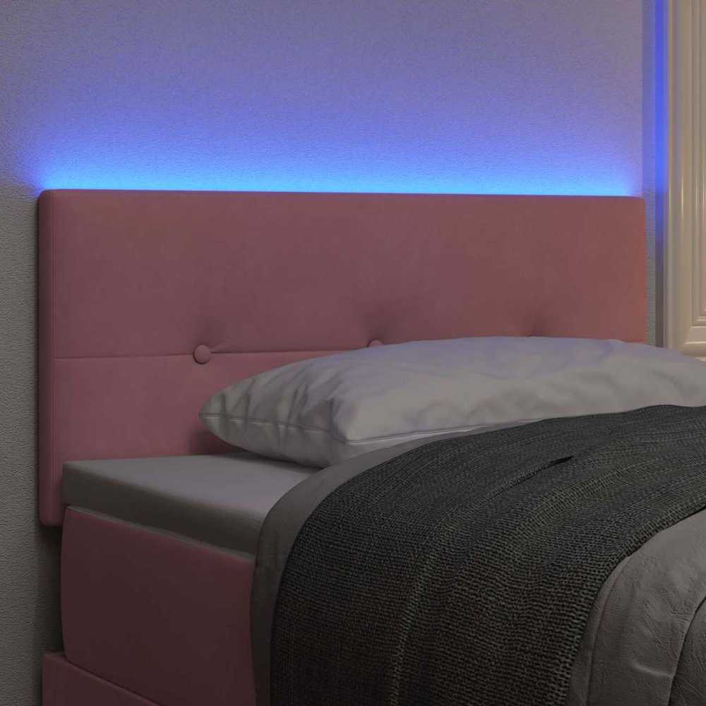 LED galvūgalis su LED juostelėmis Rožinė 80 cm Aksomas