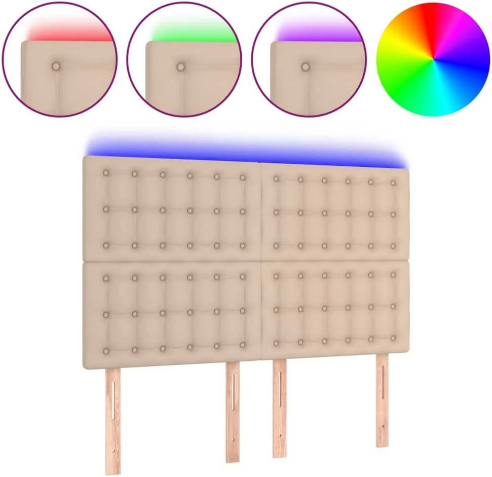 Galvūgalis su LED, kapučino spalvos, 144x5x118/128cm