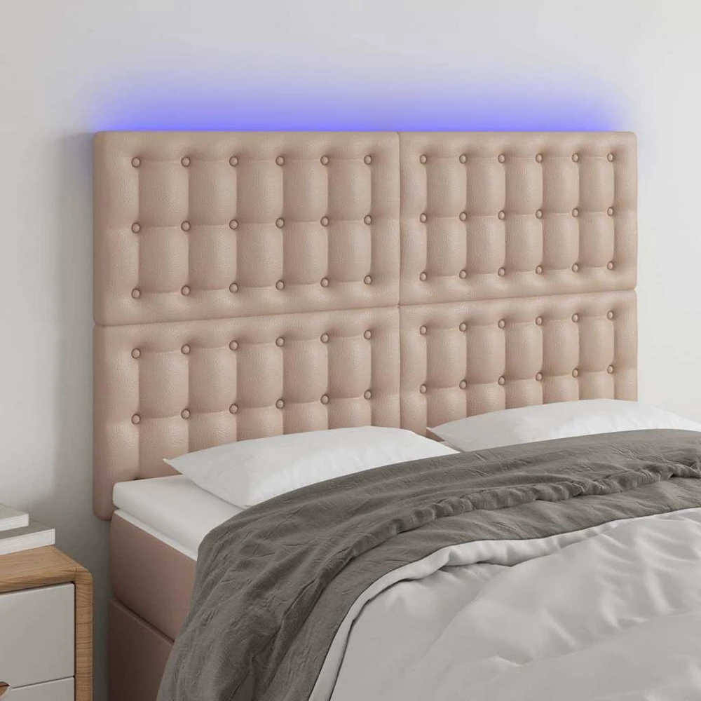 Galvūgalis su LED, kapučino spalvos, 144x5x118/128cm