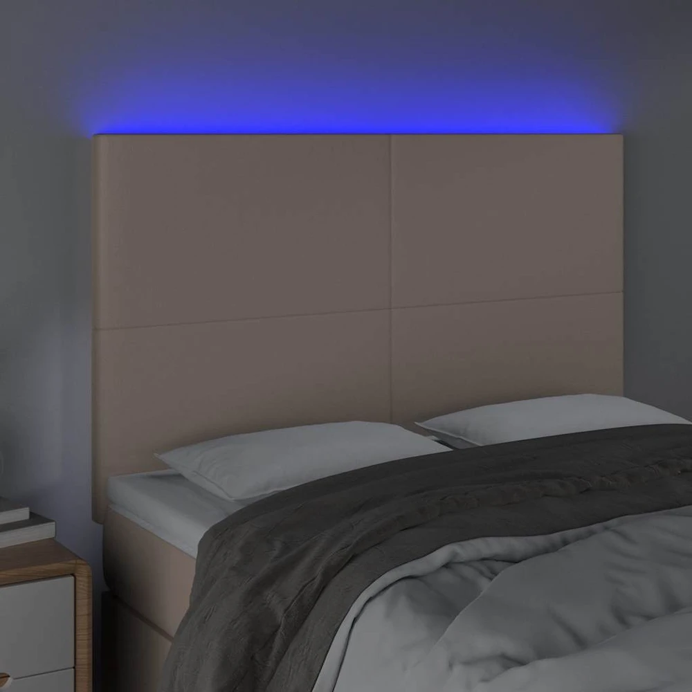 Galvūgalis su LED, kapučino spalvos, 144x5x118/128cm