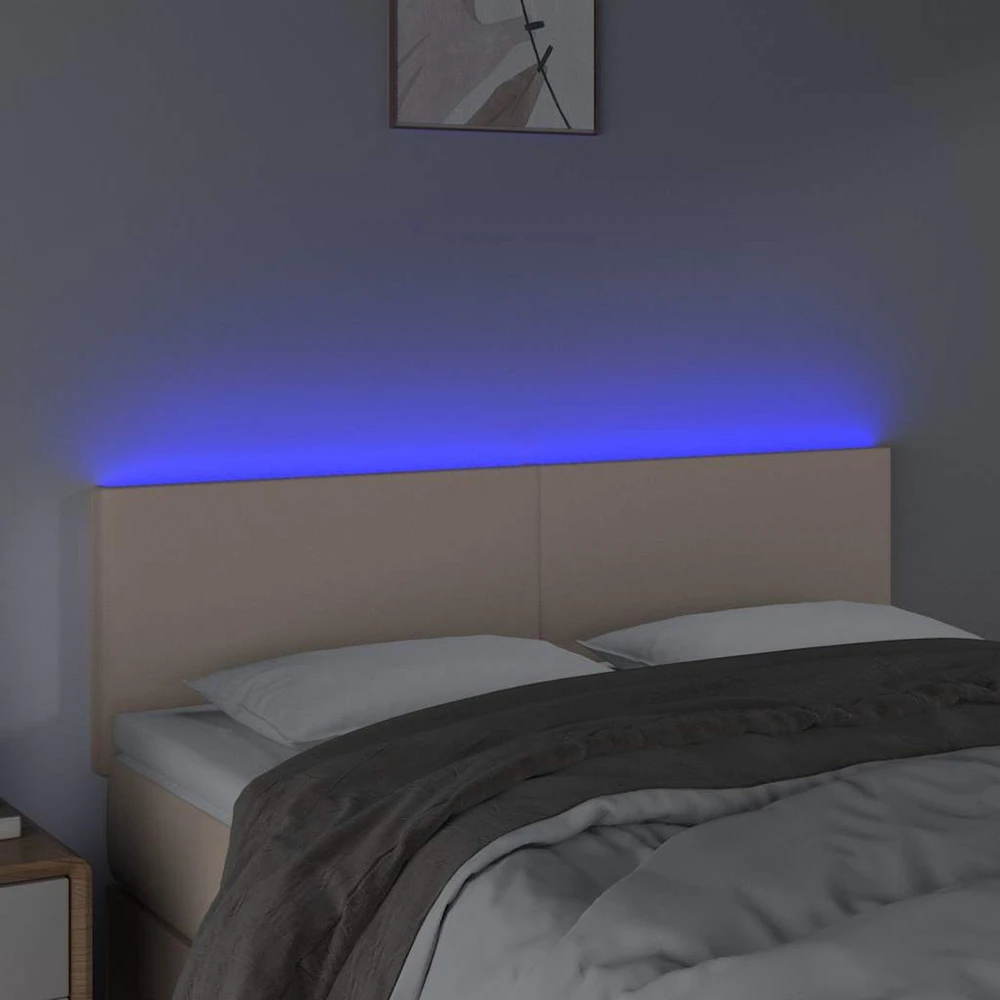 Galvūgalis su LED, kapučino spalvos, 144x5x78/88cm