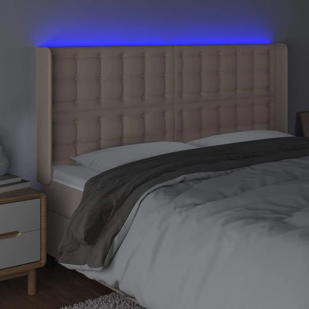 Galvūgalis su LED, kapučino spalvos, 147x16x118/128cm