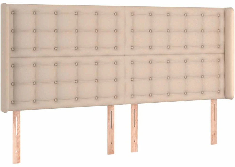 Galvūgalis su LED, kapučino spalvos, 163x16x118/128cm
