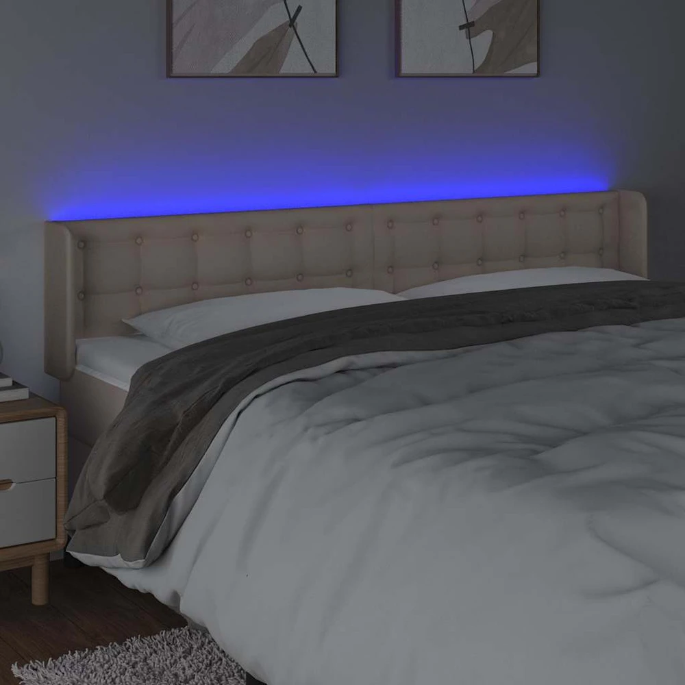 Galvūgalis su LED, kapučino spalvos, 163x16x78/88cm