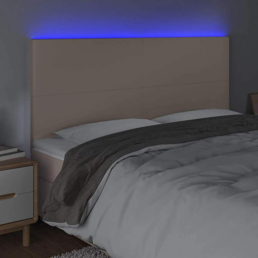 Galvūgalis su LED, kapučino spalvos, 200x5x118/128cm