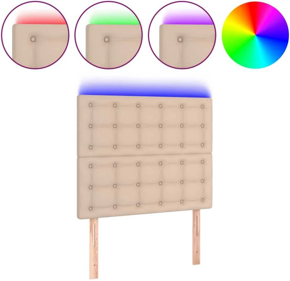 Galvūgalis su LED, kapučino spalvos, 90x5x118/128cm