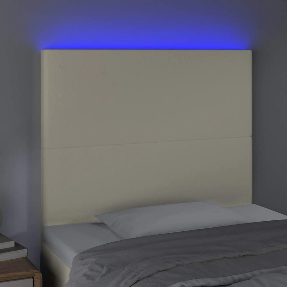 Galvūgalis su LED, kreminės spalvos, 100x5x118/128 cm