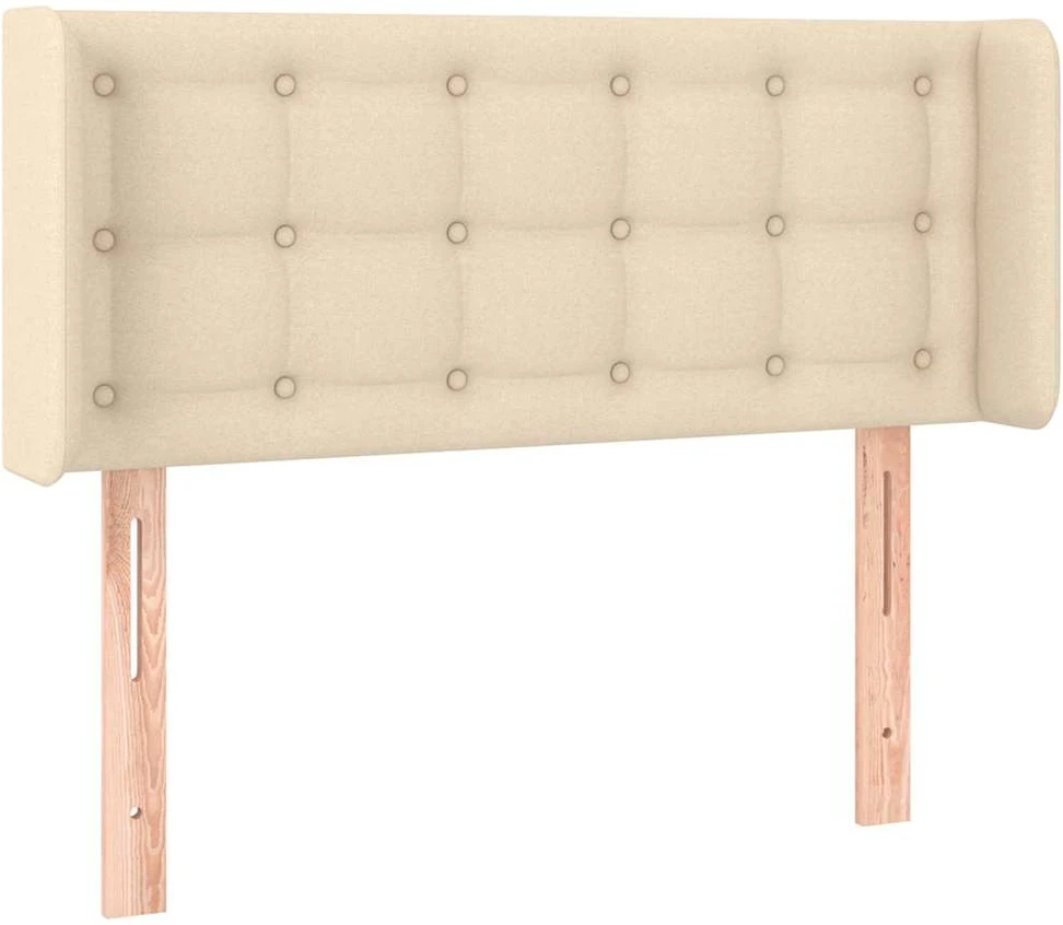 Galvūgalis su LED, kreminės spalvos, 103x16x78/88cm, audinys