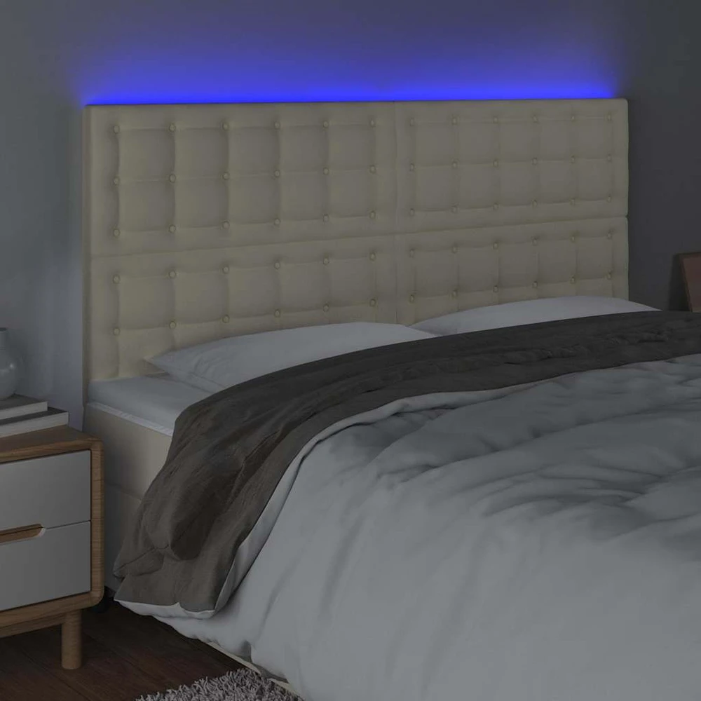 Galvūgalis su LED, kreminės spalvos, 180x5x118/128 cm
