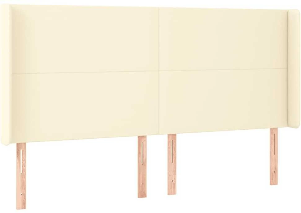 Galvūgalis su LED, kreminės spalvos, 203x16x118/128 cm