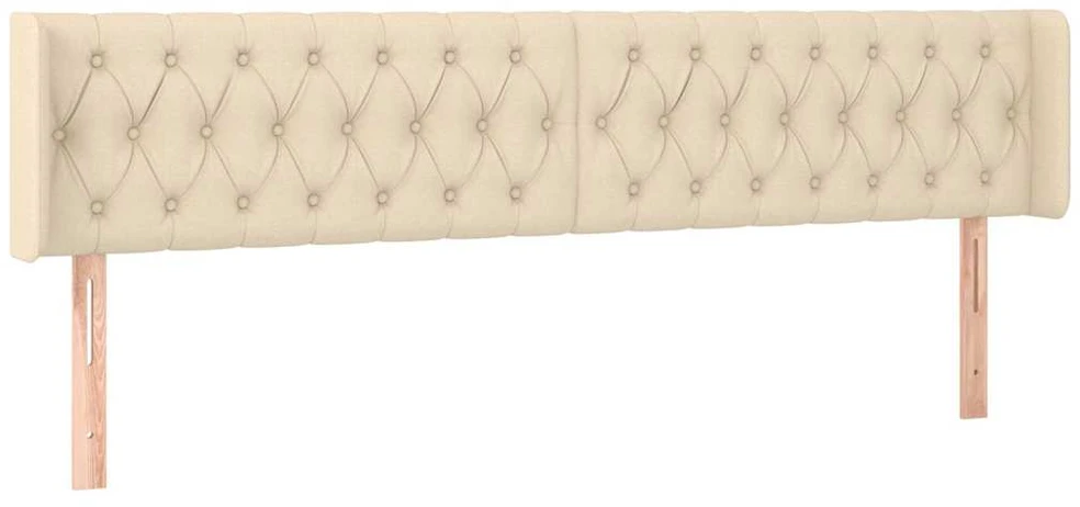 Galvūgalis su LED, kreminės spalvos, 203x16x78/88cm, audinys