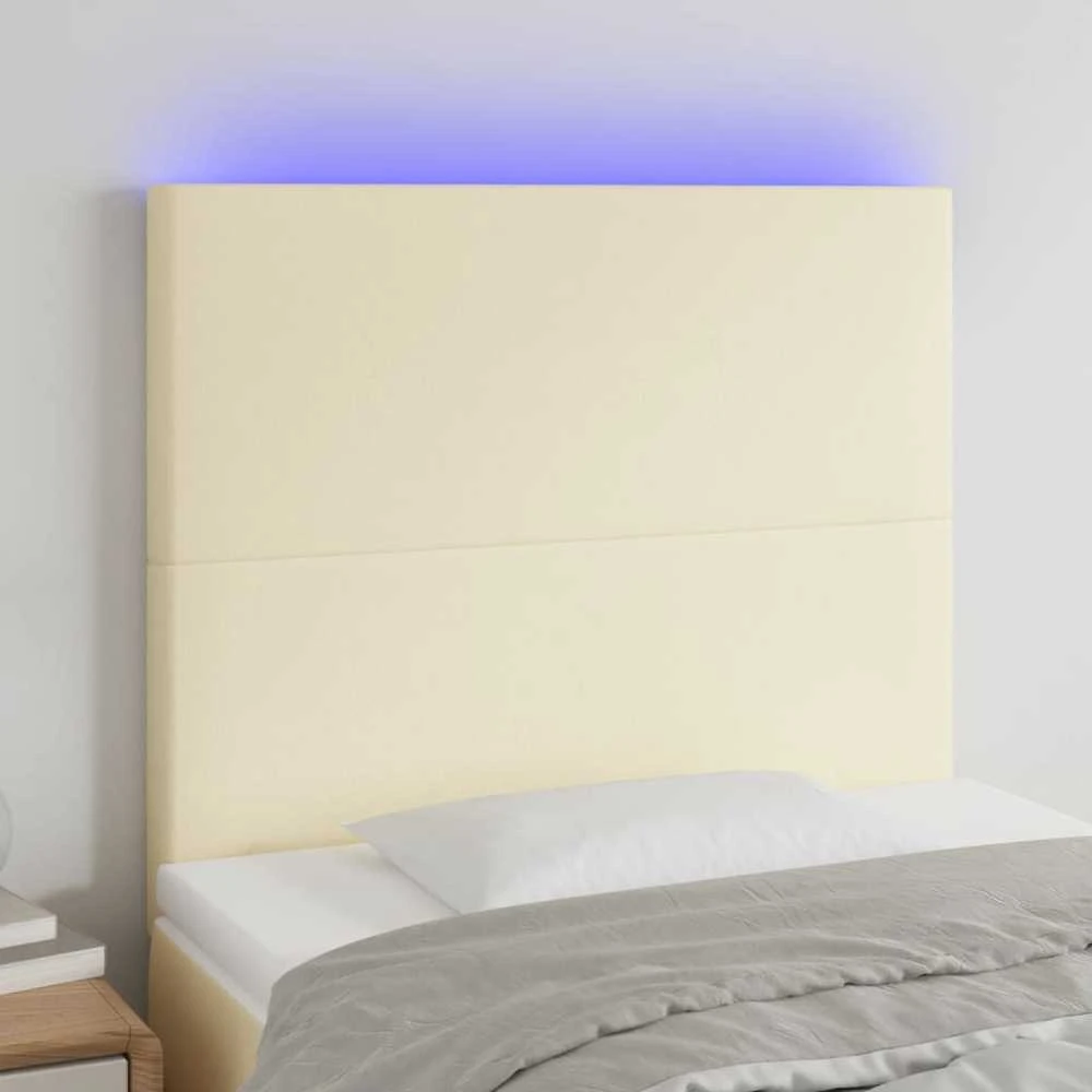 Galvūgalis su LED, kreminės spalvos, 80x5x118/128 cm