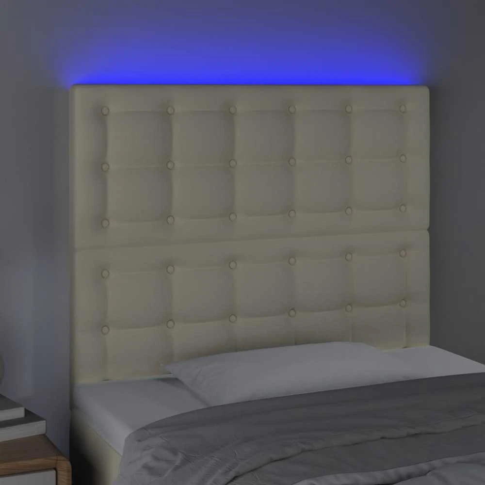 Galvūgalis su LED, kreminės spalvos, 80x5x118/128 cm