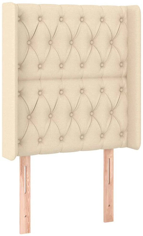 Galvūgalis su LED, kreminės spalvos, 83x16x118/128cm, audinys