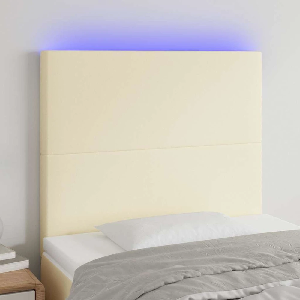 Galvūgalis su LED, kreminės spalvos, 90x5x118/128 cm