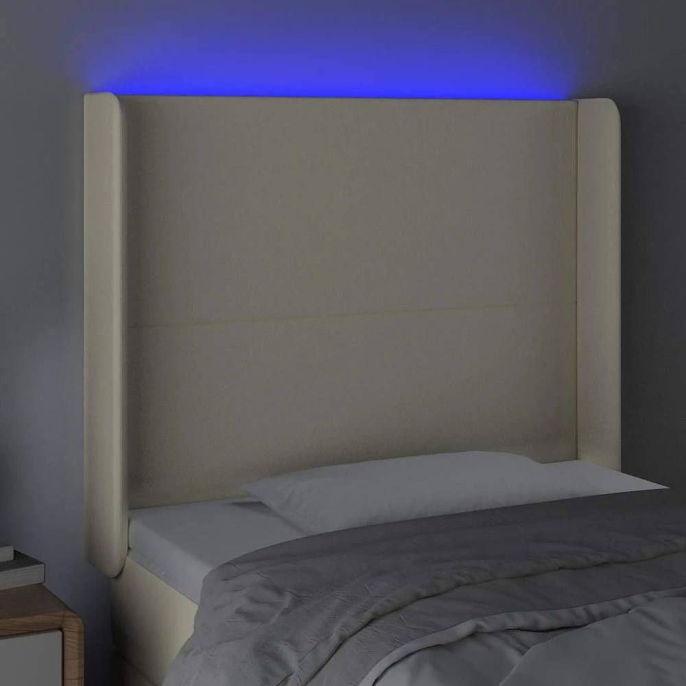 Galvūgalis su LED, kreminės spalvos, 93x16x118/128 cm